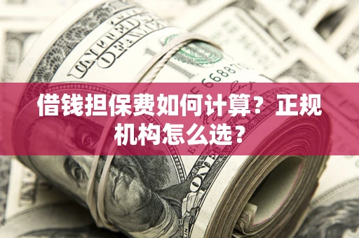 济南借钱担保费如何计算？正规机构怎么选？
