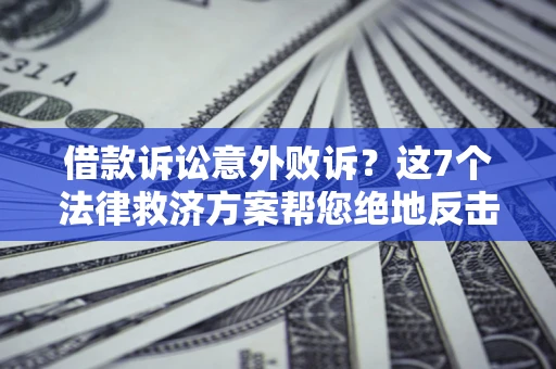 济南借款诉讼意外败诉？这7个法律救济方案帮您绝地反击！