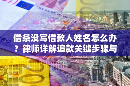 济南借条没写借款人姓名怎么办？律师详解追款关键步骤与证据链构建