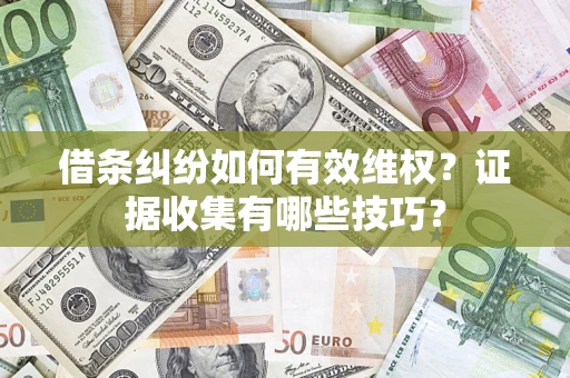 济南借条纠纷如何有效维权？证据收集有哪些技巧？