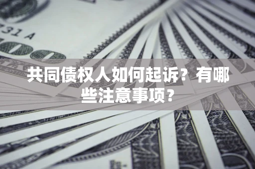 济南共同债权人如何起诉？有哪些注意事项？